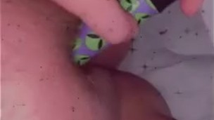hairy pussy teen plays with her clit with vibrator 