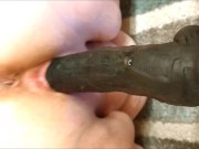 Curvey BBW Beauty Fucks 12 Inch Wall Mount Dildo To Orgasm