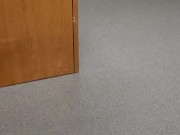 Ordered my boyfriend to masturbate while at work with the door open and almost caught