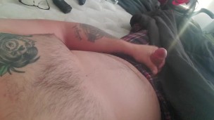 Morning wood cum all over myself
