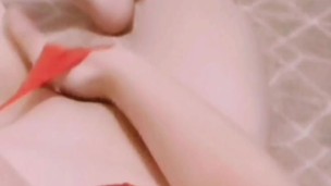 Sexy babe in red lingerie finger fucks pussy + wriggling perfect feet.. Free OF @sexyscottishfeet 