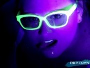 Blowing a hot fucking load on her face and glasses