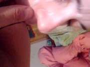 Perfect blowjob and cumshot over the face of a teen babe 16/16