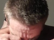 Squirting & dripping multiple orgasm, pregnant lips spread wide, fingered nose fucked lick n sucked 11/16