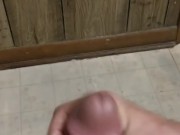 Jacking off a fat dick till it shoots cum