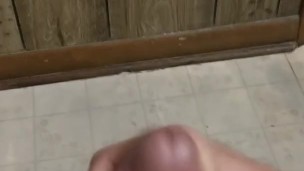 Jacking off a fat dick till it shoots cum