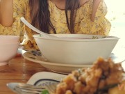 Sex vlog, thailand beach & sea view, in floating market with beautiful girl big boobs sex on car 16/16