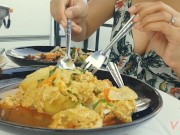 Sex vlog, thailand beach & sea view, in floating market with beautiful girl big boobs sex on car 9/16