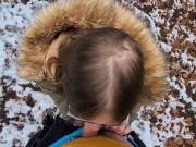 Heftige Spermaladung ins Gesicht für Justdiana beim Outdoor Blowjob 10/16