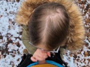 Heftige Spermaladung ins Gesicht für Justdiana beim Outdoor Blowjob 11/16