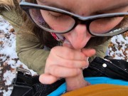 Heftige Spermaladung ins Gesicht für Justdiana beim Outdoor Blowjob 15/16