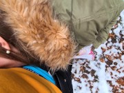 Heftige Spermaladung ins Gesicht für Justdiana beim Outdoor Blowjob 6/16