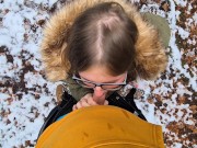 Heftige Spermaladung ins Gesicht für Justdiana beim Outdoor Blowjob 7/16