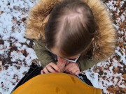 Heftige Spermaladung ins Gesicht für Justdiana beim Outdoor Blowjob 8/16