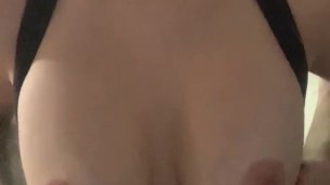 Playing with my big tits