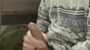 waiting for friend to catch me, cum in from of friend
