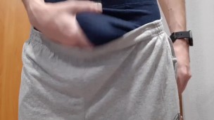 Sexy Russian teen jerks off big cock