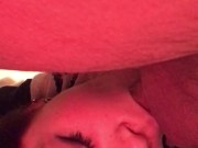 T bagging, cock sucking girl with eye contact 10/16