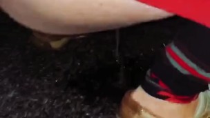 Peeing outside by GameStop 