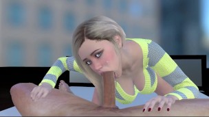 3D Porn Busty Blonde Teen Deepthroat Blowjob