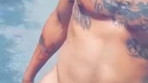 Naked, walkin this park trail