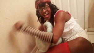 Super Cute Tgirl playing with her Teddy is shemale transgender whore