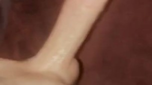 Falling over after stream shot orgasm gets sucked from cock