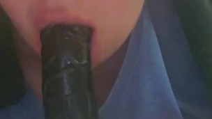 SUCKING THE DILDO 