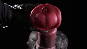 Masturbating anthro horse and horsecock cumming in slow motion onto its face