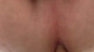 Sissy rides a wall mounted suction plug 