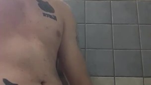 Young male masturbates and cums everywhere