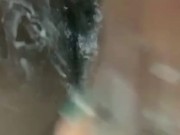 Horny school girl fucks ebony cunt until she squirts 