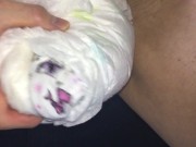 030 パンティをかぶせ、おもらししたおむつを巻き付けてオナニー！ - Screenshot 15 of 16 - Diaper