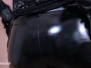 hot black latex pvc leather leggings 5/16