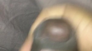 POV : under the cover playing with my thick black dick ... fan requests....