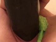 QOS Wife using Mr Hankey bbc dildo to destroy her tight pussy while talking dirty to cuck husband 7/16