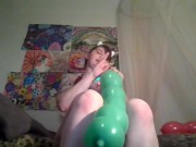Looner Balloon play, 5 ft clown& squiggly balloons B2P Hump2pop pussy stuff suck& Fuck 5ft balloon 1/16