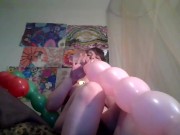 Looner Balloon play, 5 ft clown& squiggly balloons B2P Hump2pop pussy stuff suck& Fuck 5ft balloon 10/16