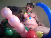 Looner Balloon play, 5 ft clown& squiggly balloons B2P Hump2pop pussy stuff suck& Fuck 5ft balloon 13/16