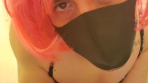 Sexy Sissy femboy fucks herself with dildo emo trap