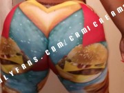 McDonalds Burger Tights Hugs Cami Creams Booty Clapping Bent Over Thick Thighs Shaking Ebony BBW Ass 7/16