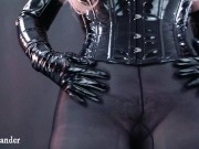 nylon foot fetish in black pantyhose with ice cube 2/16