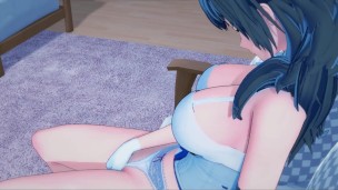 Hot MILF Mamako Oosuki fingers herself in the living room - Cute Mommy Hentai.
