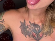 Kleio Valentien Blowjob and Suck On Dildo in One Piece Red Bathing Suit 15/16