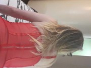 Gorgeous Blonde bitch gags and swallows 10/16