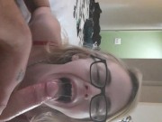 Gorgeous Blonde bitch gags and swallows 15/16