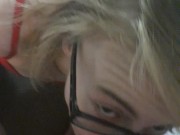 Gorgeous Blonde bitch gags and swallows 6/16