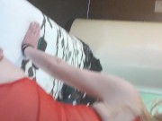 Gorgeous Blonde bitch gags and swallows 9/16