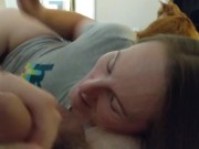 Amateur Home Video Big Dick Blowjob and Ball Licking POV Cumshot 14/16