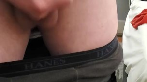 Average guy plays with uncut dick until cum